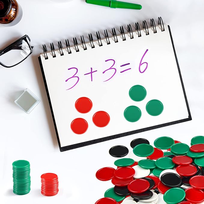 Coopay 1 1/2 Inches Plastic Poker Chips Learning Counters Disks Bingo Chip - Image 5