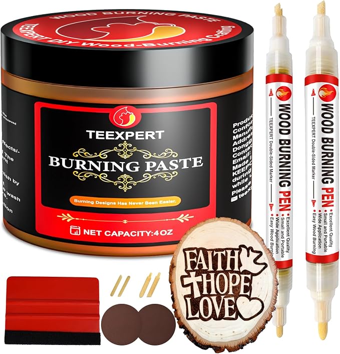 Teexpert Wood Burning Gel Pen Kit, 4 OZ Paste, 2 Double-Sided Scorch Pens by Teexpert