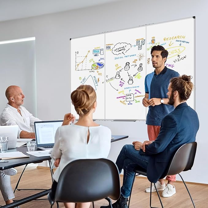 XBoard Magnetic Whiteboard 96 x 48 Inch, Giant Foldable Dry Erase White Board - Image 2