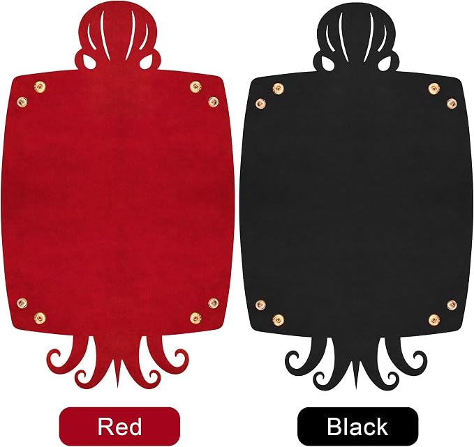 SIQUK 2 Pieces Octopus Dice Rolling Tray PU Leather Dice Mat Folding Scroll - Image 2
