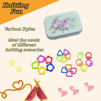 Metal Flower Stitch Markers, Colorful Crochet Stitch Markers, Knitting Stitch - Image 2