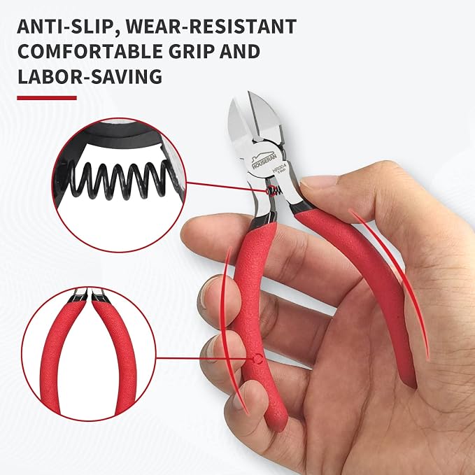 5 inch Wire Cutters, 5 Pack Diagonal Cutters, Side Cutters, Wire Cutter Set - Image 3