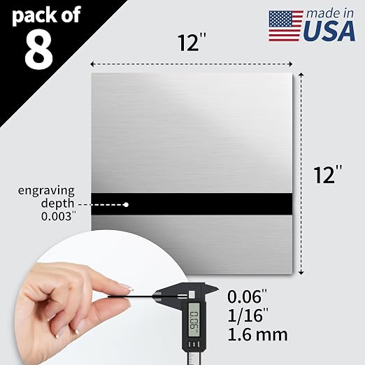 Trotec | Metallic Looking Acrylic Sheet | 12"x12"x1/16, Name Plate | USA Made - Image 2