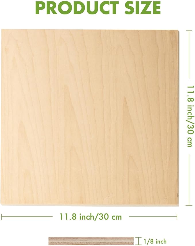 ROBOTIME Baltic Birch Plywood 1/8”, 3mm Plywood Crafting Wood Sheets 6 Pcs - Image 3