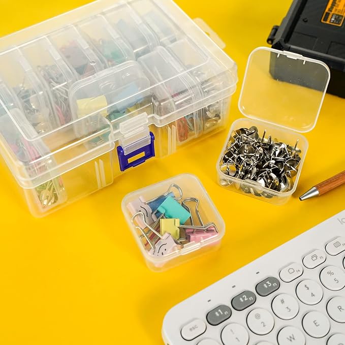 13 Pieces Small Plastic Craft 0rganizers and Storage, Transparent Box - Image 6