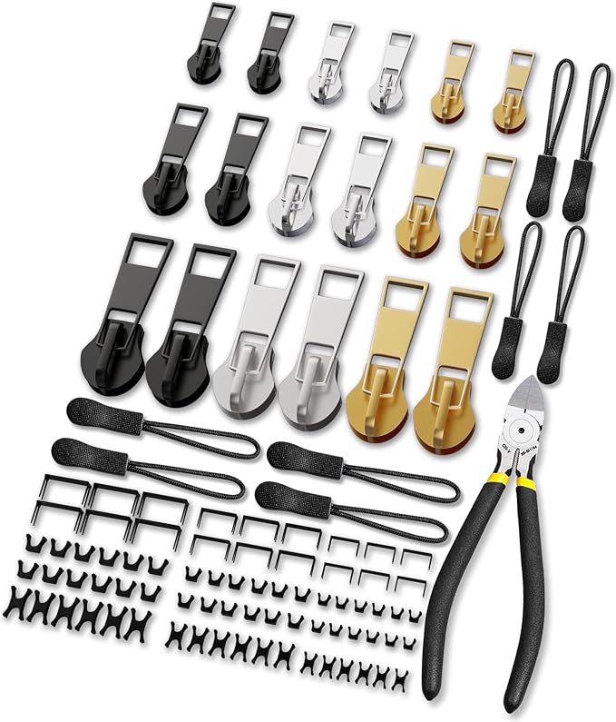 Zipper Repair Kit, Upgraded Zipper Replacement Slider Kit, Include Zipper Pull by WAVEBEEXS