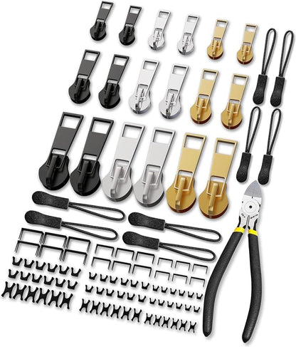 Zipper Repair Kit, Upgraded Zipper Replacement Slider Kit, Include Zipper Pull by WAVEBEEXS