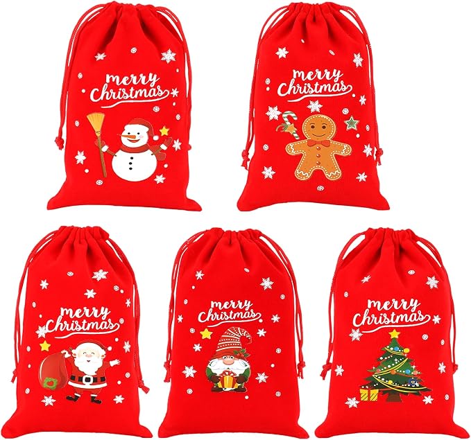 Tapleap Velvet Coth Christmas Bags by Tapleap