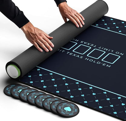 Newverest Poker Table Top 70" x 35", Texas Hold'em Poker Mat by Newverest