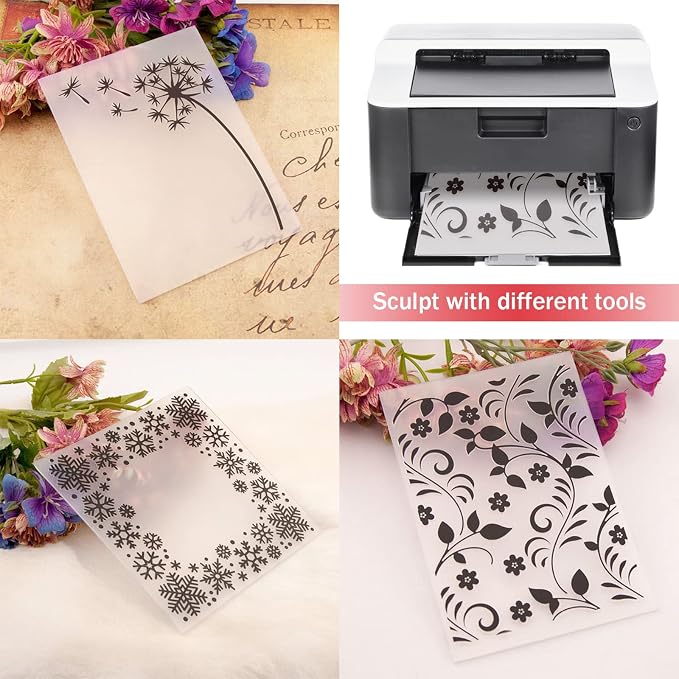 16 Pack 6 Mil Clear Mylar Stencil Sheets, Laser Cutting, Gyro-Cut Tool Template - Image 2