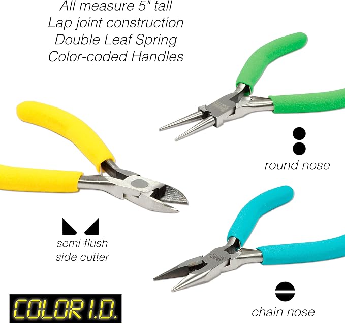 The Beadsmith Color-ID Pliers – Color Coded Set – 5 Inches, 3 Piece Kit: Chain - Image 3