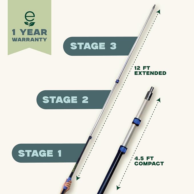 EVERSPROUT Pro Pole, 5-to-12 Foot Heavy Duty Extension Pole, Lightweight - Image 6