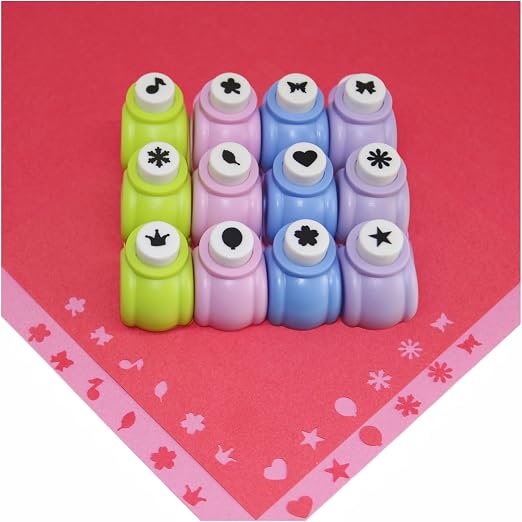 Punch Craft Set, 12 Pack Multicolored Shapes Hole Punch Great - Image 2