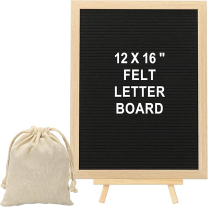 PATIKIL Felt Letter Board, 12x16Inches Black Wooden Changeable Message Board by PATIKIL