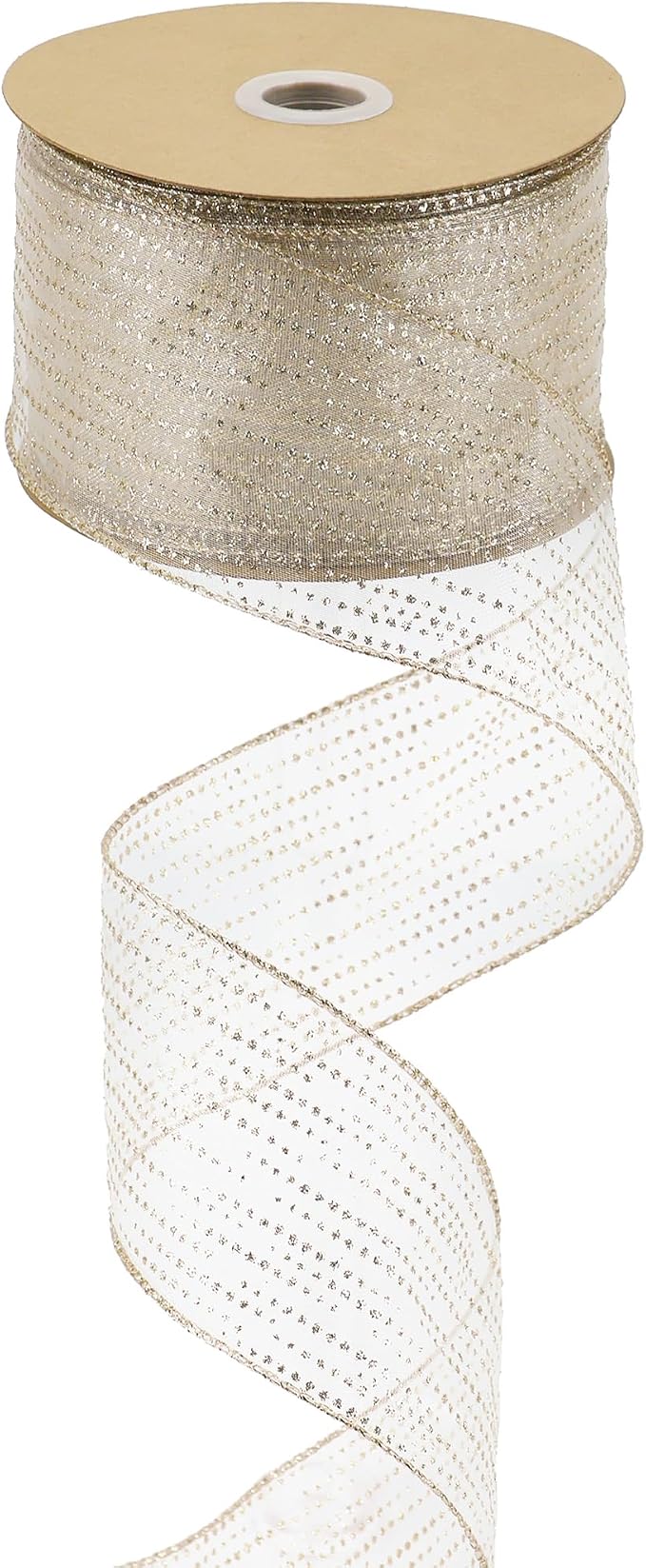 MEEDEE Champagne Gold Wired Ribbon by MEEDEE