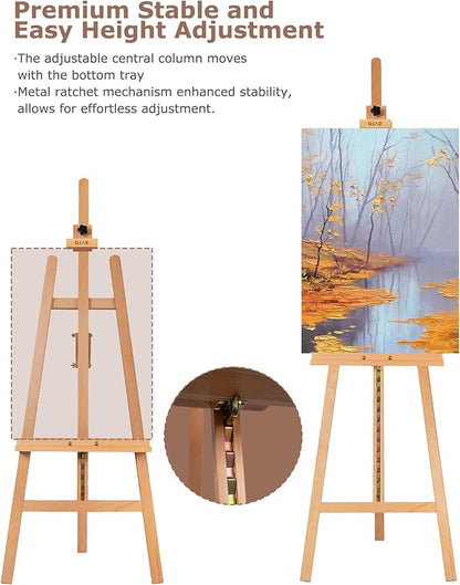 DJAR A Frame Wooden Art Easel for Painting, 57’’-76’’ Adjustable Height - Image 5