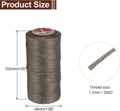 uxcell Flat Leather Sewing Waxed Thread, 140m / 153 Yards Polyester Wax String - Image 2