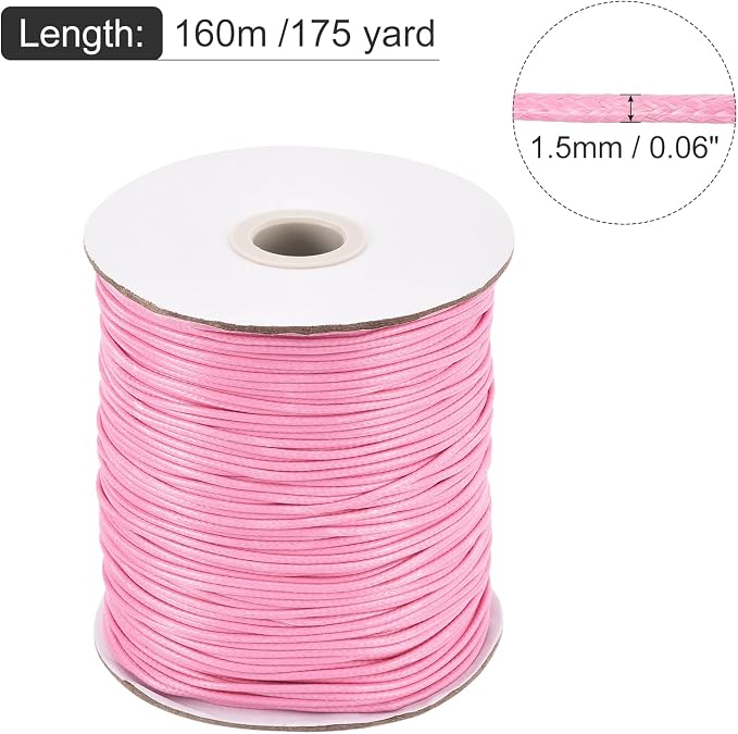 MECCANIXITY Waxed Cord 1.5mm Waxed Polyester Cord 175 Yard Wax String - Image 2