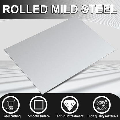 Hicarer 4 Pcs Mild Steel Sheet Cold Rolled 18 Gauge Metal Plate Weldable Metal - Image 4