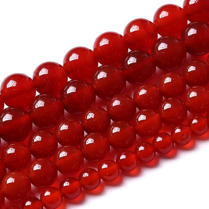 10MM 72pcs Semi-Precious Red Agate Beads Natural Stone Round Loose Beads - Image 2
