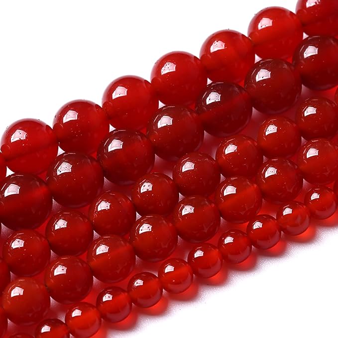 12MM 32pcs Semi-Precious Red Agate Beads Natural Stone Round Loose Beads - Image 2