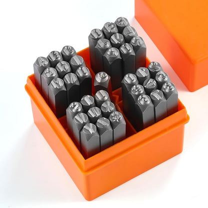 YKLP 37 Pcs Number and Letter Stamp Set, 1/4” Metal Letter Stamps DIY Arts & - Image 9