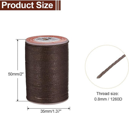 uxcell Round Leather Sewing Waxed Thread, 55m / 60 Yards Polyester Wax String - Image 2