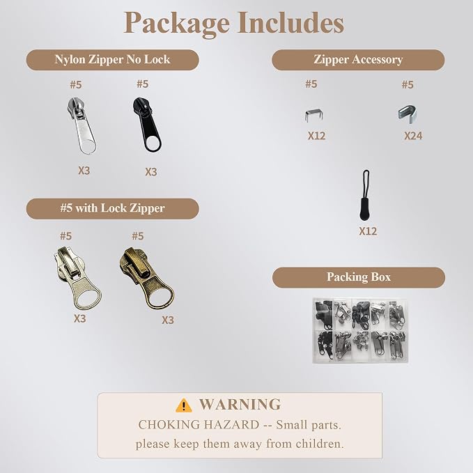 Vintrex 60 Pcs Zipper Repair Kit - Image 2