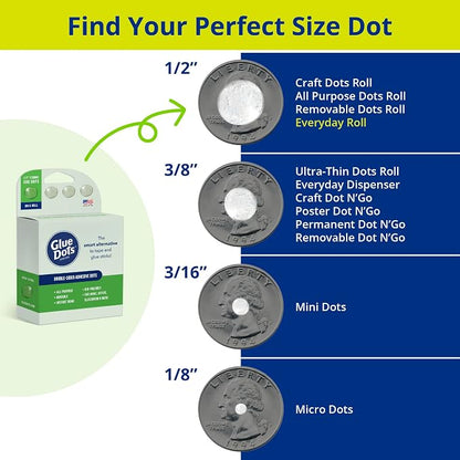Glue Dots, Roll for everyday uses, .5 Inch, 900 Total Dots, Repositionable - Image 6