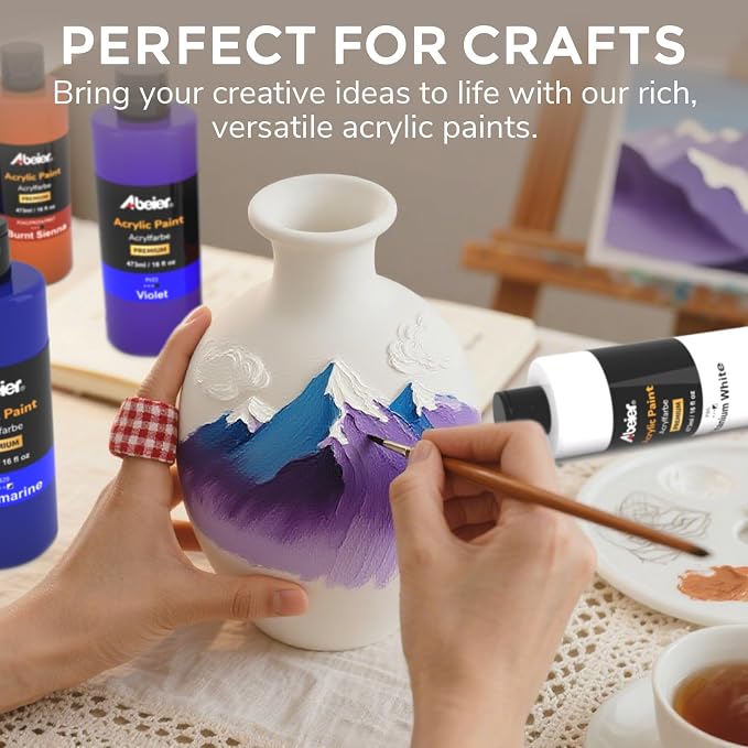 ABEIER Large Bulk Acrylic Paint Set, 15 Colors, Matte Finish, Rich Pigments - Image 5
