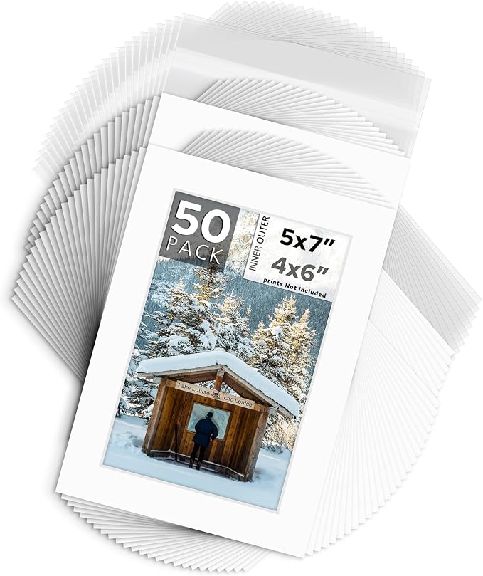 Mat Board Center, 5x7 for 4x6 White Mat Kit by MatBoardCenter