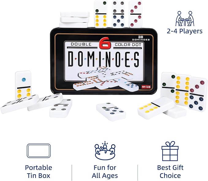 Double Six Dominoes Set with Tin Box - Image 4