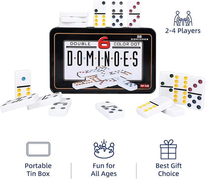 Double Six Dominoes Set with Tin Box - Image 4