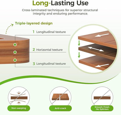 Bamboo Cutting Board for Kitchen, Wooden Cutting Board 3-Piece Set - Image 4