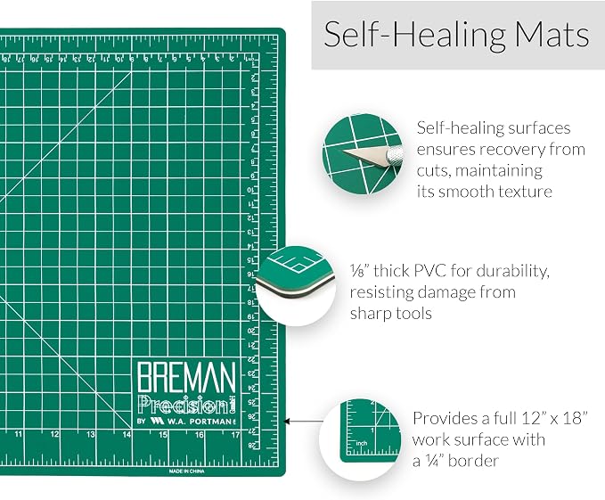 Breman Precision 12x18 & 18x24 Inch Self Healing Cutting Mat - Image 2