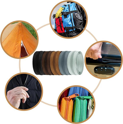 DOITEM 22.2 Yards/ 20 m 10 Pieces Assorted Colors #5 Nylon Coil Zippers - Image 7