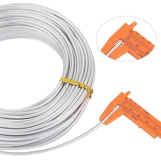 FASHEWELRY 82 ft Aluminum Craft Wire 9 Gauge Silver Metal Bendable Sculpting - Image 6