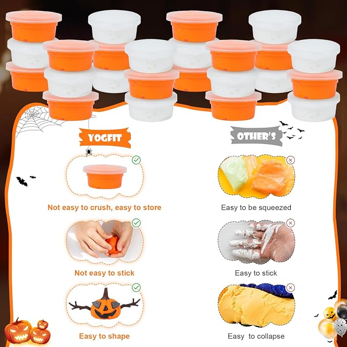 YOGFIT 72 Pack Halloween Pumpkin DIY Craft Clay Kit - Image 4