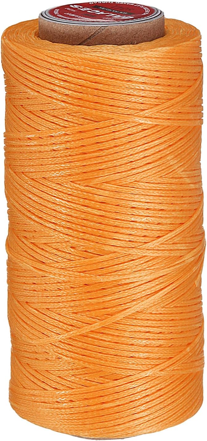 uxcell Flat Leather Sewing Waxed Thread, 140m / 153 Yards Polyester Wax String by uxcell