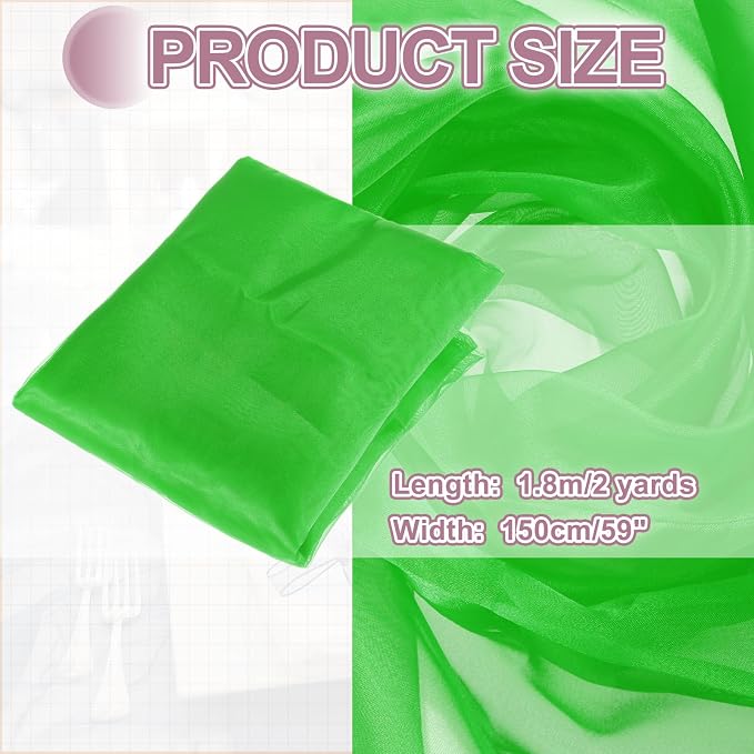 MECCANIXITY Iridescent Sheer Organza Fabric, 2 Yards x 59 Inches Solid - Image 2