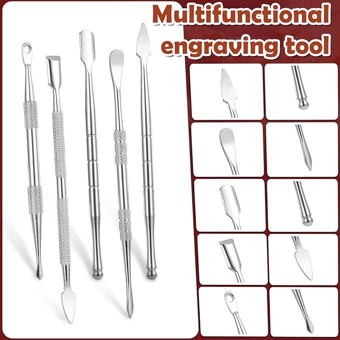 Piriuuo Wax Carving Tools Set, Stainless Steel Clay Sculpting Tools - Image 3