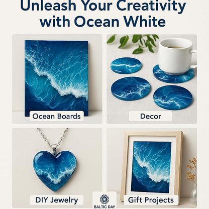 Ocean White Epoxy Resin Pigment Paste XL – High Concentration Dye - Image 3