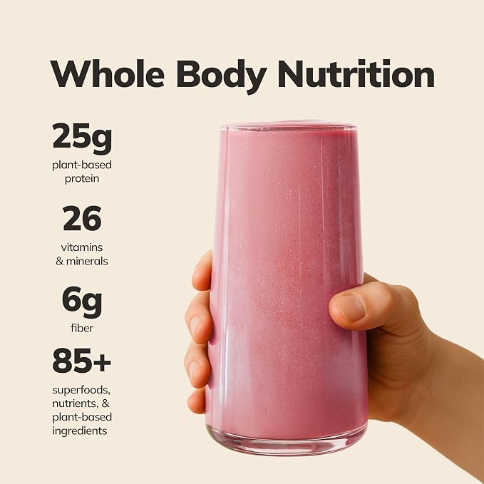 Ka’Chava All-In-One Nutrition Shake Blend, Strawberry, 15 Servings, 85+ - Image 2