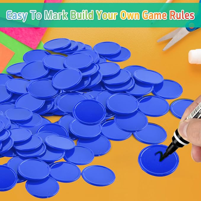 Coopay 1 1/2 Inches Plastic Poker Chips Learning Counters Disks Bingo Chip - Image 3