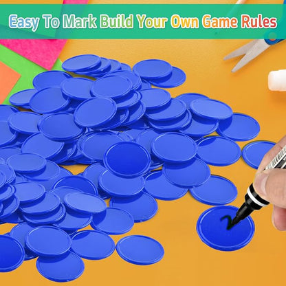 Coopay 600 Pieces Plastic Poker Chips Learning Counters Disks Bingo Chip - Image 3