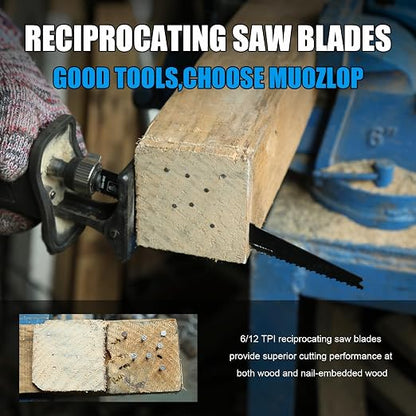 25 Pack 12 inch Reciprocating Saw Blades Set, 6/12 TPI High Carbon Saw Blades - Image 5