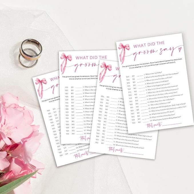 Wedding Shower Games Cards, What Did The Groom Say, Bridal Shower Games 25 - Image 3