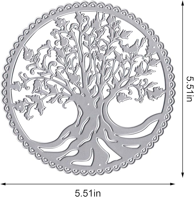 Tree Frame Metal Cutting Dies for Card Making, Tree Leaves Round Frame Die Cuts - Image 2
