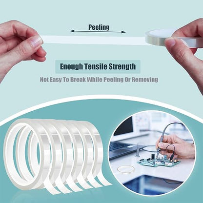 6 Rolls 10mm x33m Clear Heat Tape, Transparent High Temperature Heat Resistant - Image 5