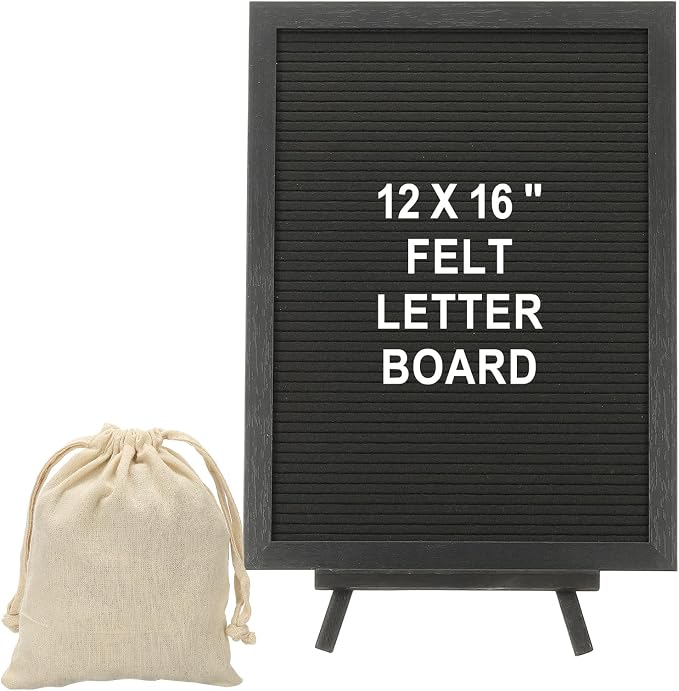 PATIKIL Felt Letter Board, 12x16Inches Black Wooden Changeable Message Board by PATIKIL